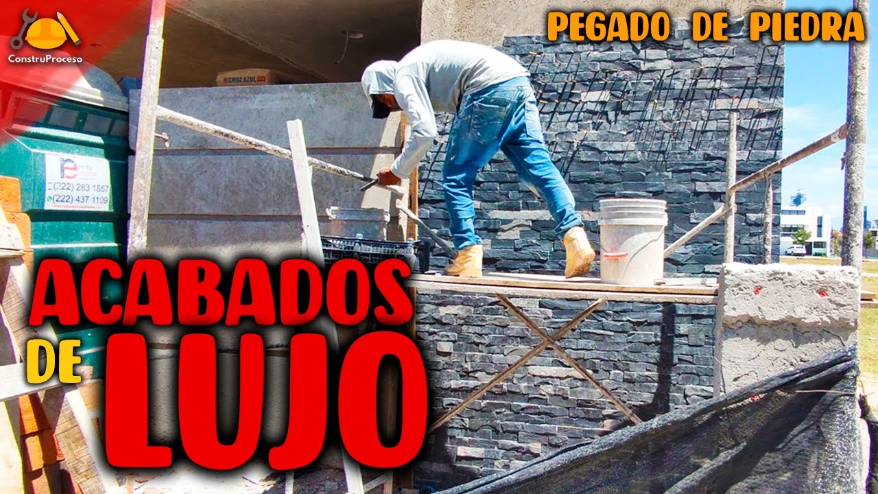 Como PEGAR PIEDRA en PAREDES | Acabados de lujo para tu hogar | ConstruProceso