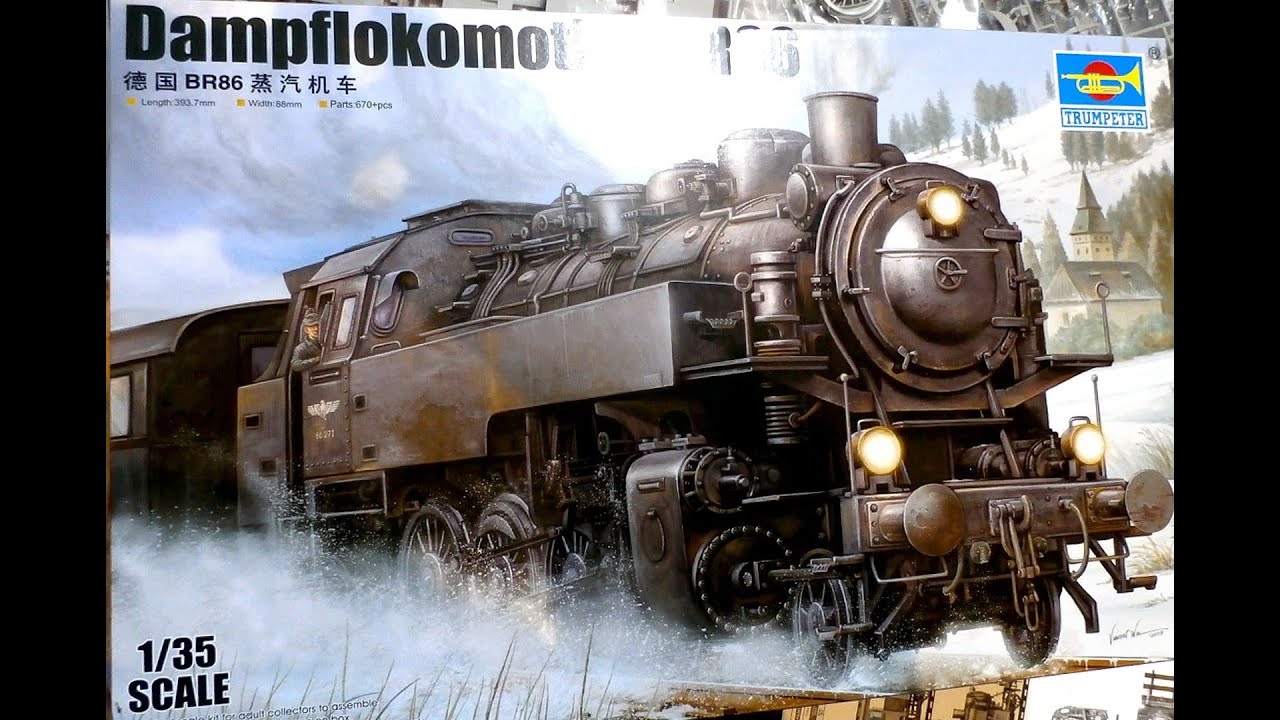 Dampflokomotive (locomotive à vapeur) BR86. Scale 1/35 by Trumpeter.