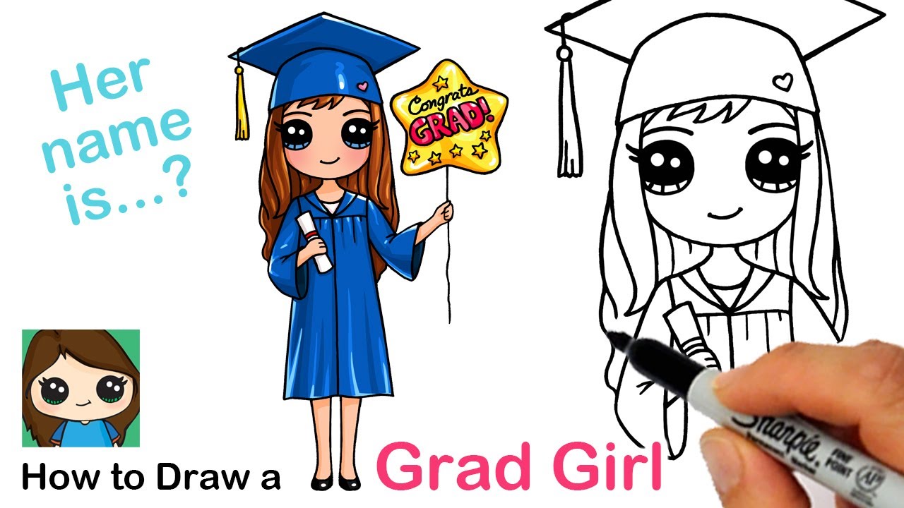 How to Draw a Cute Girl Graduate 🎓| Congrats Grad!