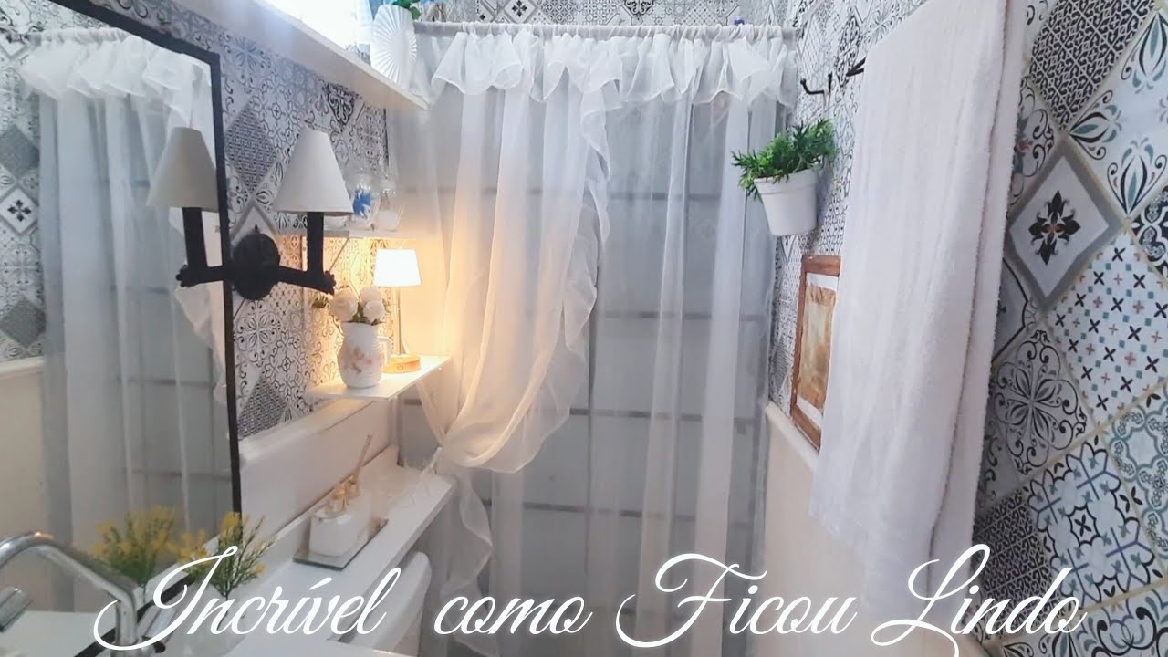 INCRÍVEL  COMO FICOU LINDO E ACONCHEGANTE A NOVA DECORAÇÃO  coloquei cortina  no box