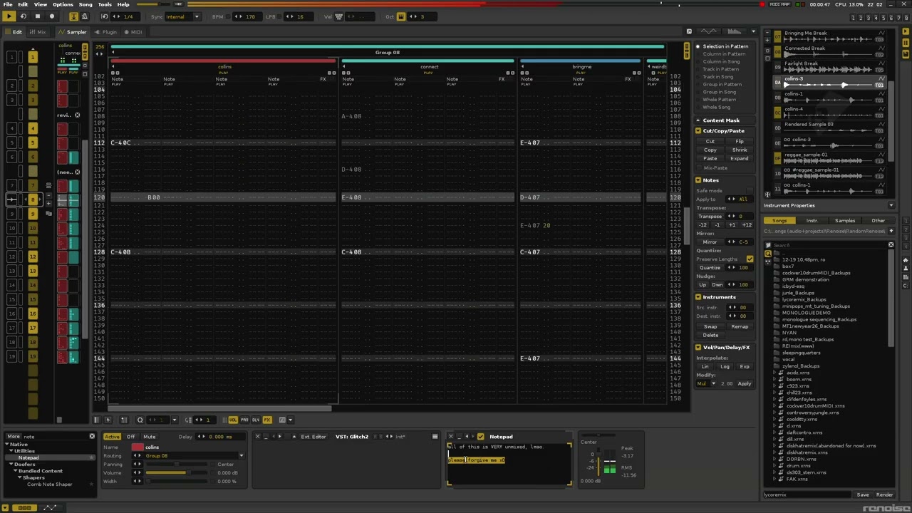 Renoise remix WIP