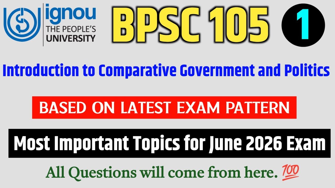 BPSC 105 Important Questions June 2026 in English | IGNOU BPSC 105 Question Paper 2026 Exam