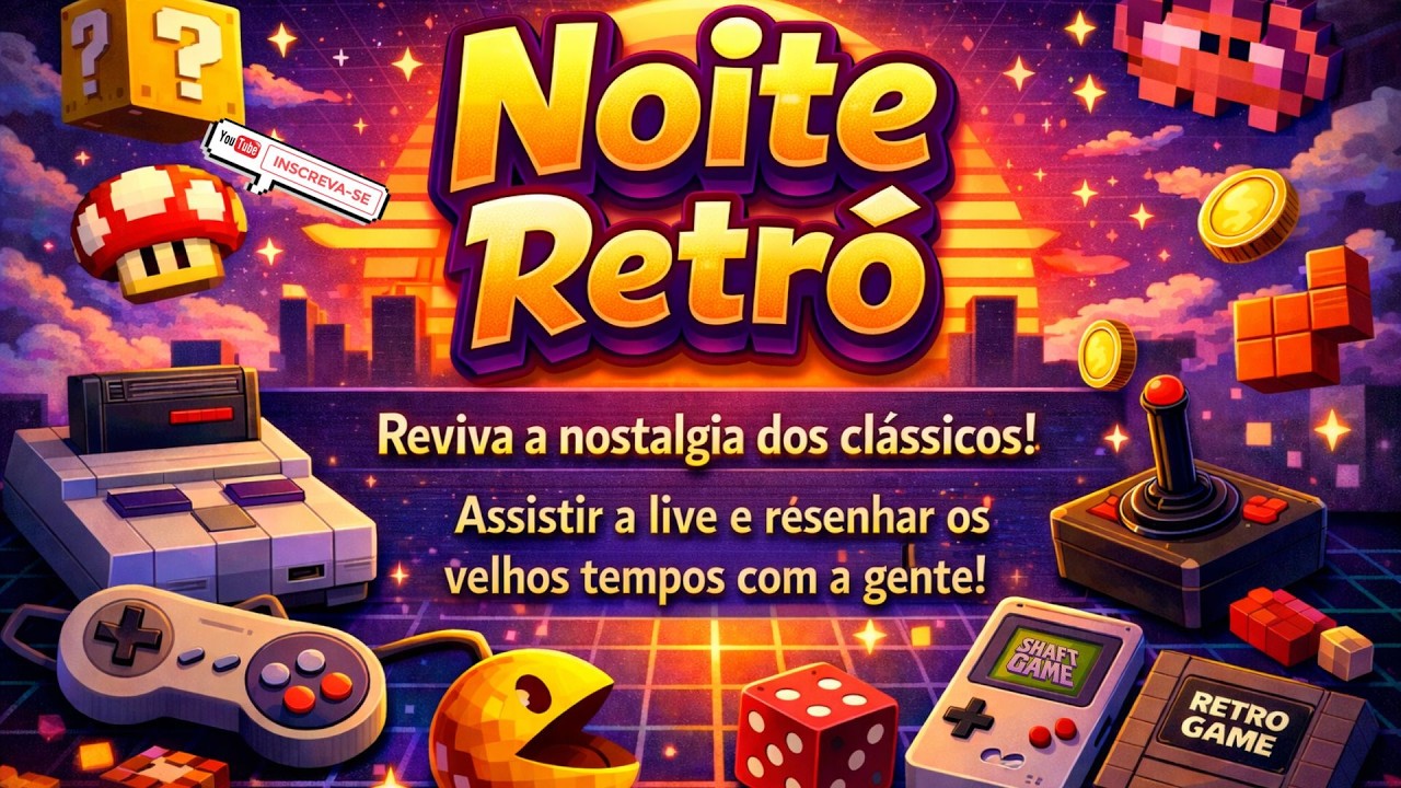 🎮🌙 Noite Retrô 🎮 Clássicos do Super Nintendo, jogos variados