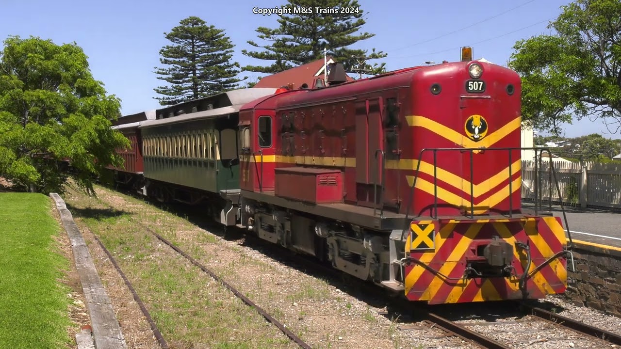 Australia's Cockle Train Heritage Tourist Service featuring English Electric Engine 507