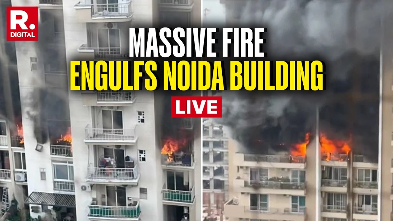 BREAKING LIVE: Massive Fire Engulfs Ivy County Residential Building In Noida's Sector 75