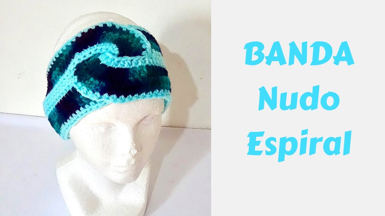 Banda tejida a crochet con Nudo Espiral