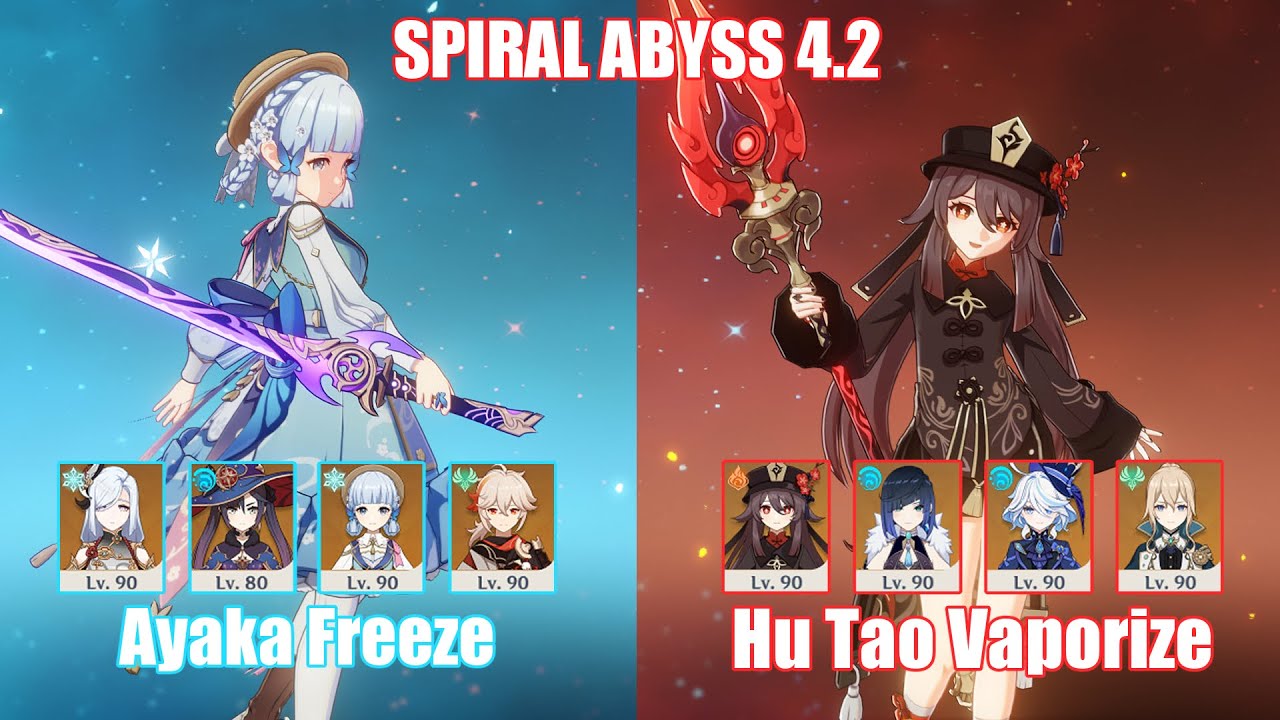 C0 Ayaka Freeze & C0 Hu Tao Furina Vaporize | Spiral Abyss 4.2 | Genshin Impact