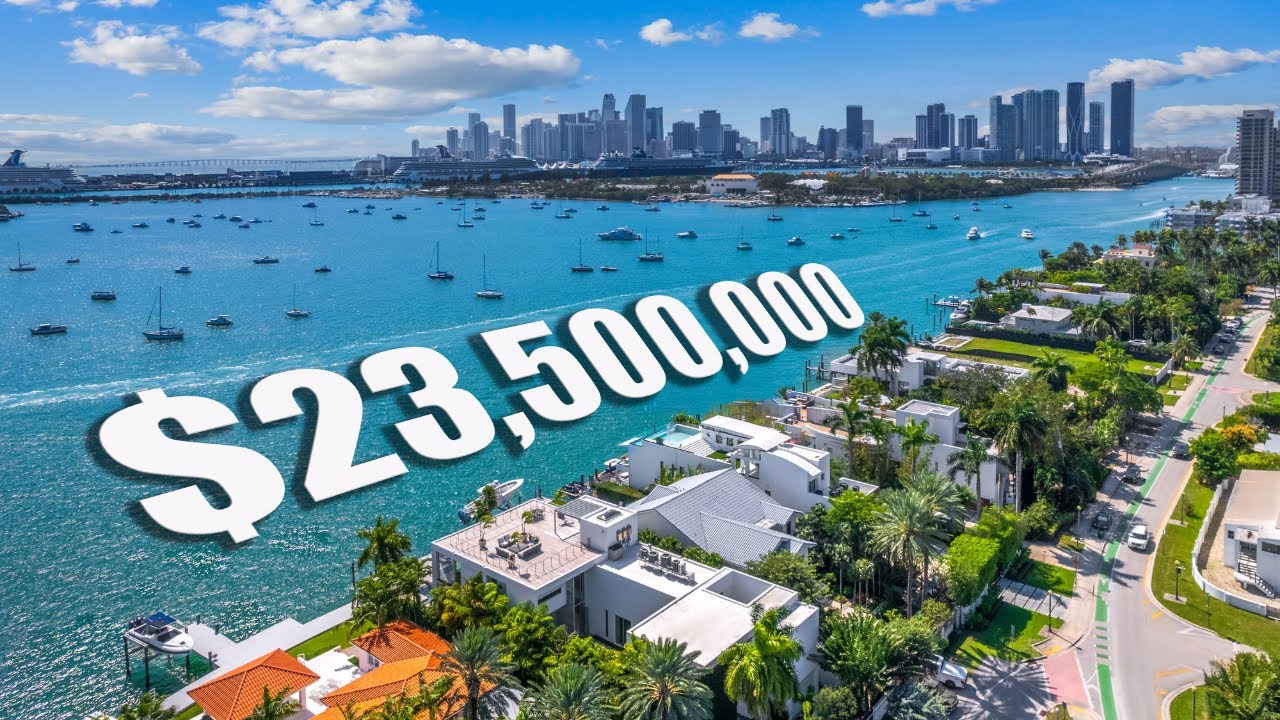 Inside a $23.5 Million Modern Mansion | BEST View in Miami!