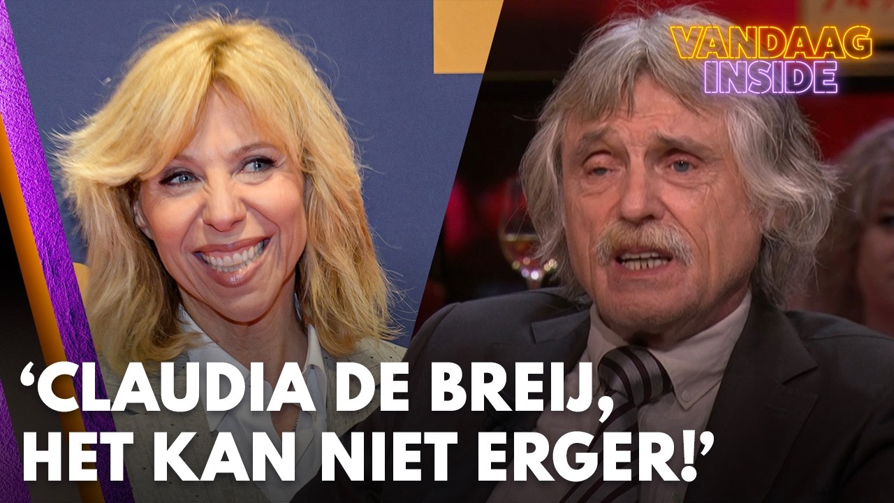 Johan Derksen reageert op nieuws dat Claudia de Breij de oudejaarsconference gaat verzorgen