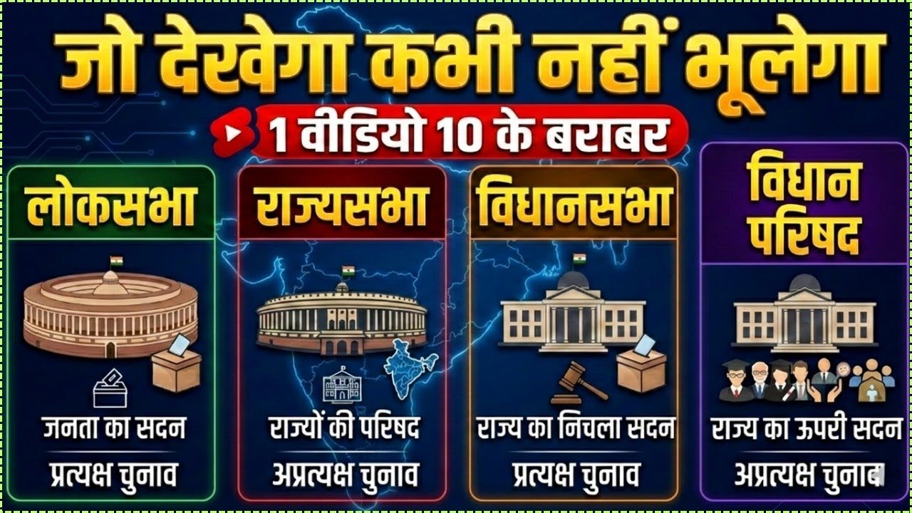 Lok Sabha, Rajya Sabha, Vidhan Sabha & Parishad Complete | Indian Polity | #ssc #rrbntpc #polity