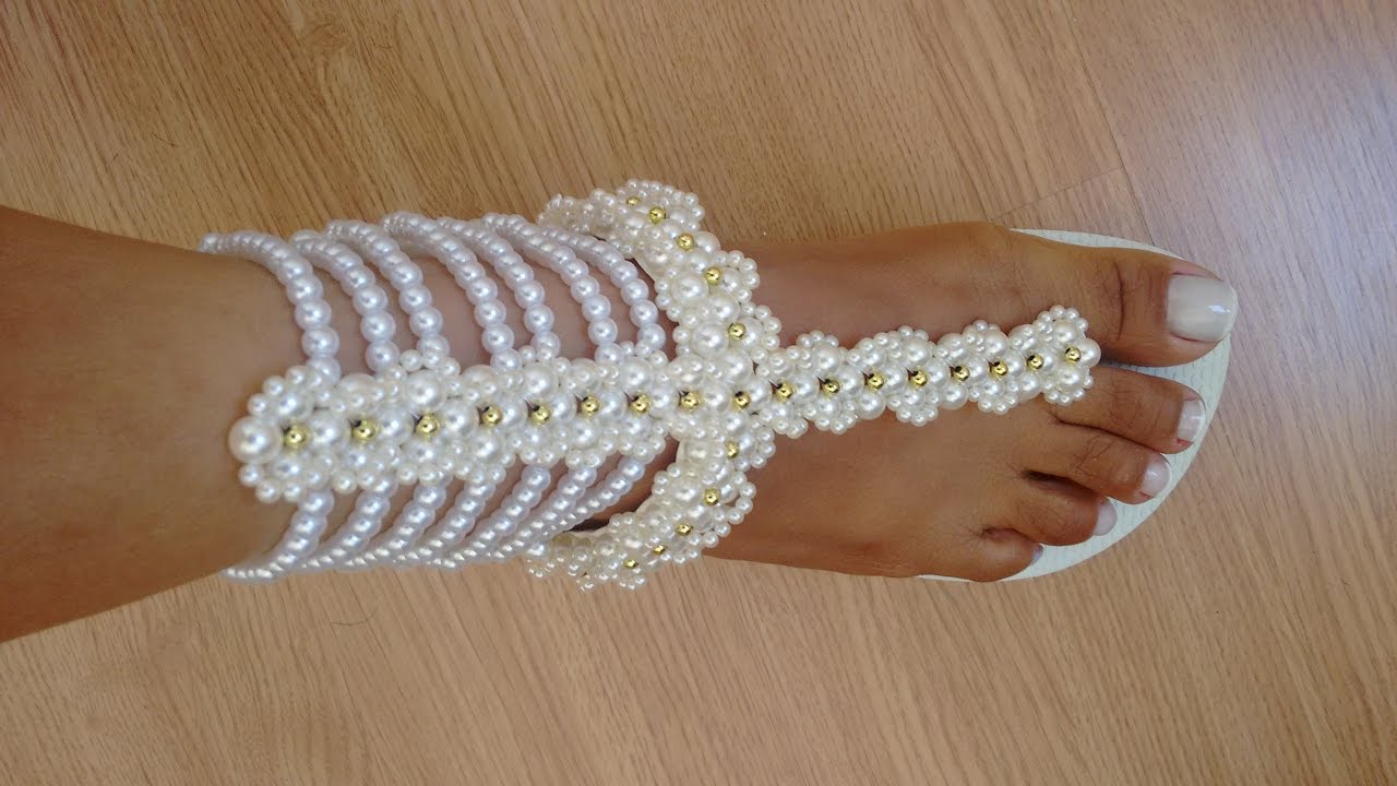 linda sandália havaiana com pérolas!marah santos