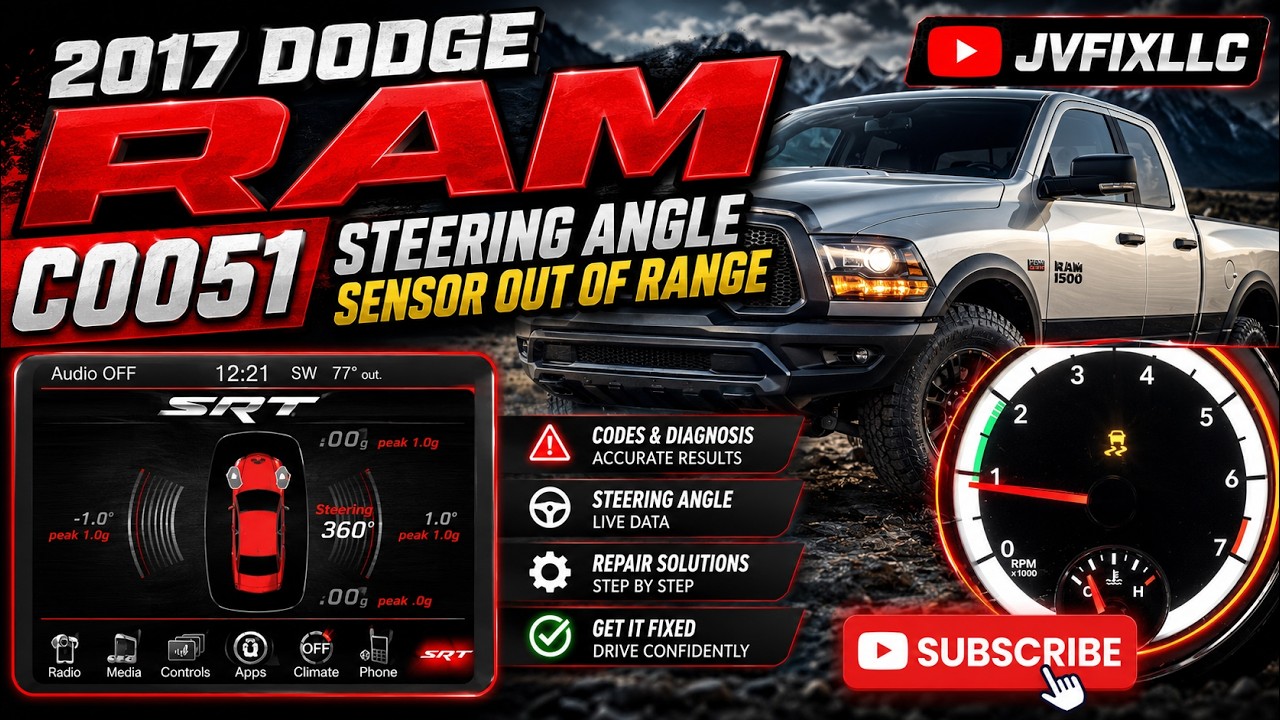 Как исправить код C0051-Угол поворота рулевого колеса вне диапазона на Dodge Ram 1500 2017 года —...