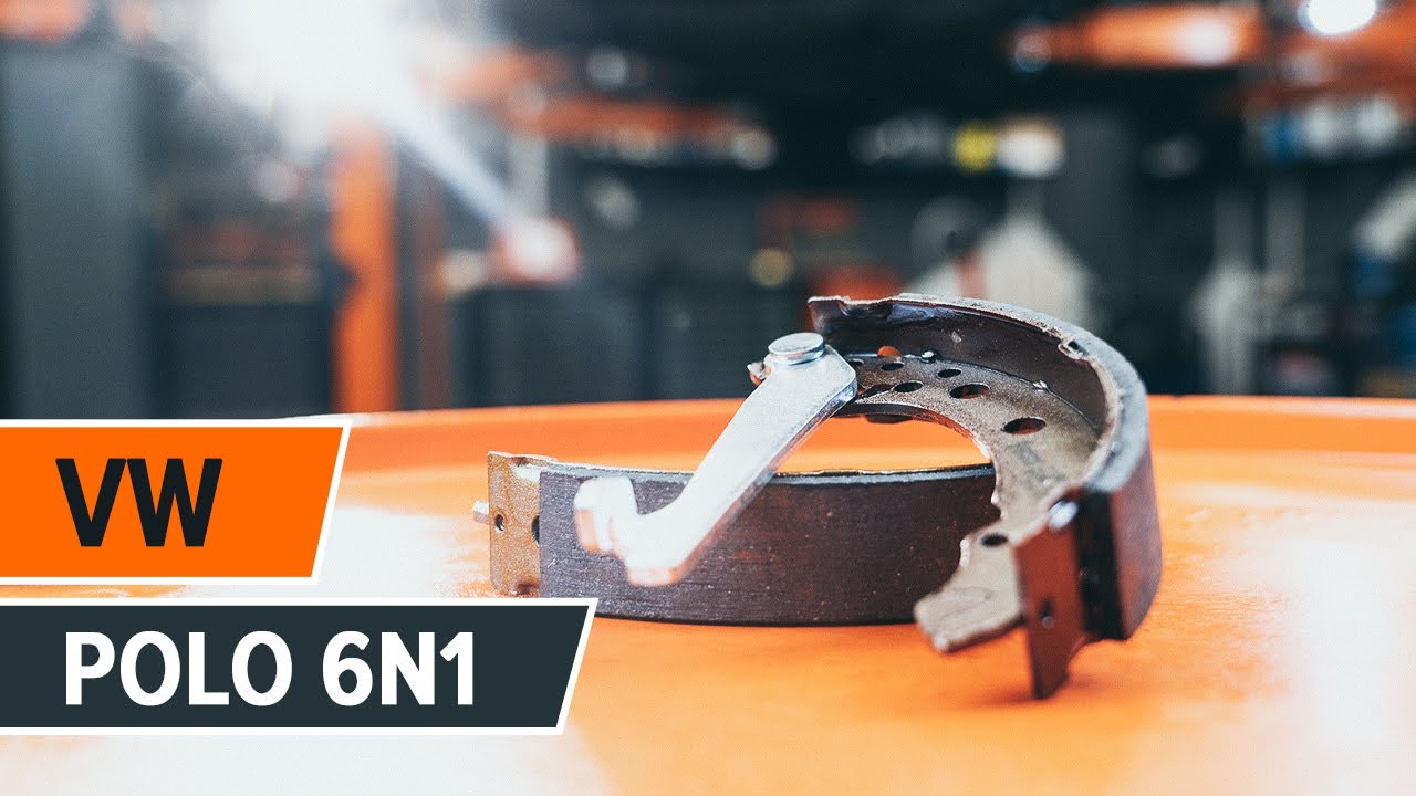 How to change rear brake shoes on VW POLO 6n1 [TUTORIAL AUTODOC]