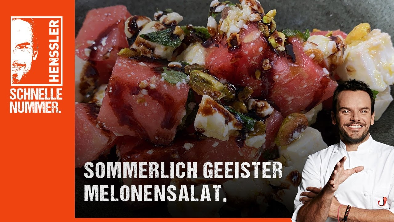Schnelles sommerliches geeistes Wassermelonensalat-Rezept von Steffen Henssler