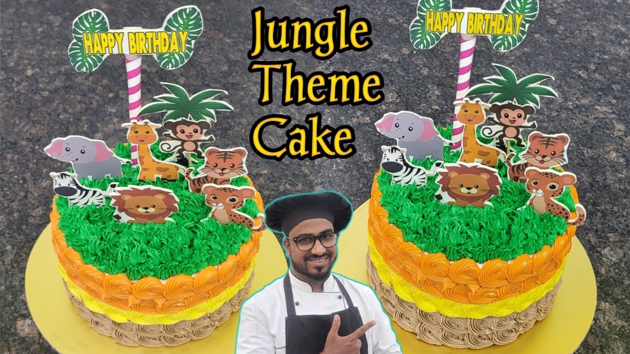 Jungle cake | Safari cake | Jungle safari theme cake | wild animals cake | 1st birthday cake| 