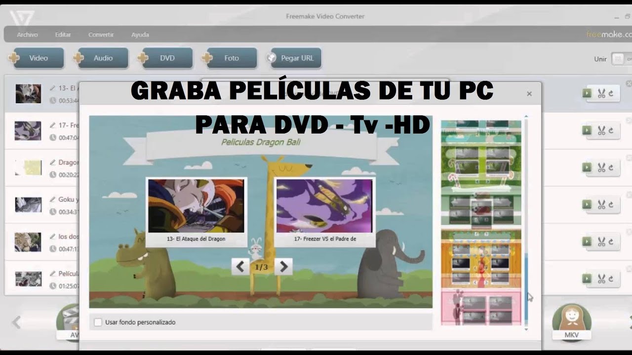 Graba películas de tu PC en un DVD para verlos en la Tv HD | FREEMAKE Video Converter | SANDRO