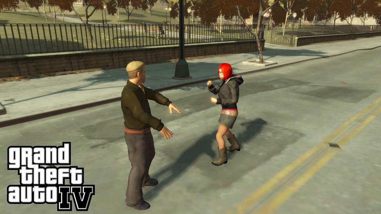 Taxi Driver vs Young Punk Lady Fight | GTA IV
