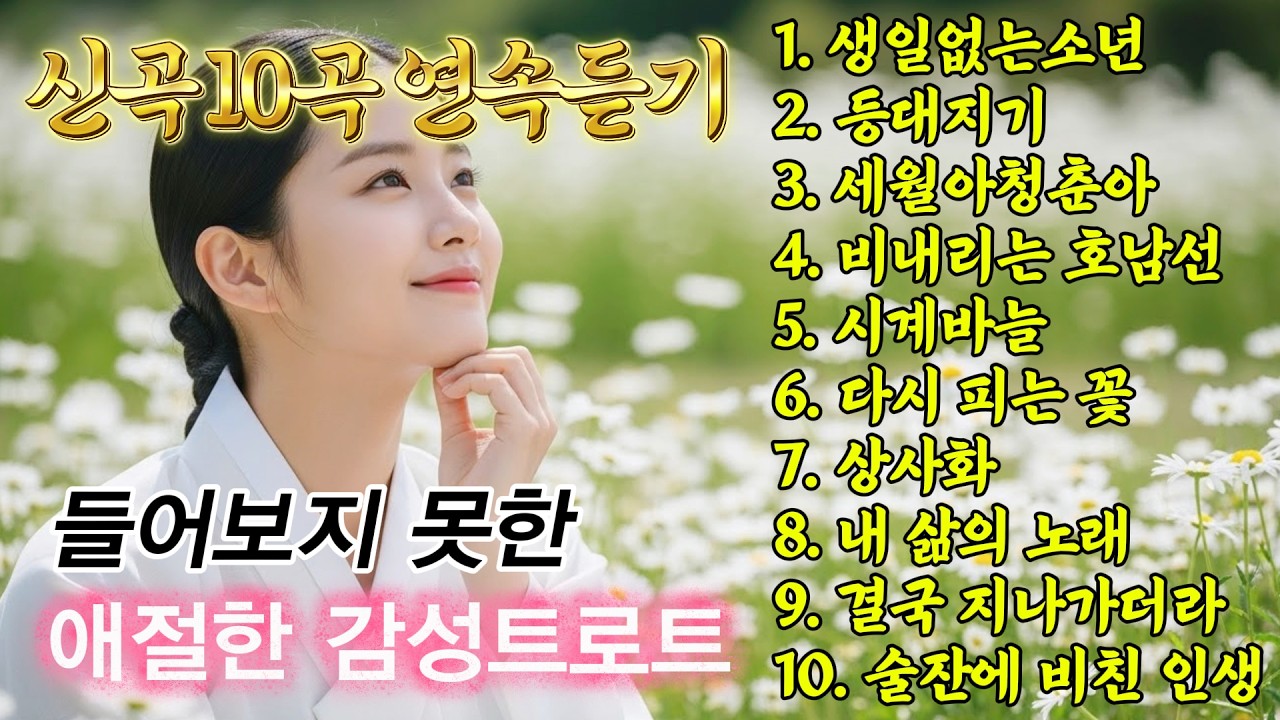 비내리는 호남선부터 세월아 청춘아까지 이어지는 서정적인 감성 트로트 10곡, 눈물 없이 못 듣는 애틋한 중년 트로트 메들리 #트로트신곡 #트로트 #대중가요 #감성트로트 #trot