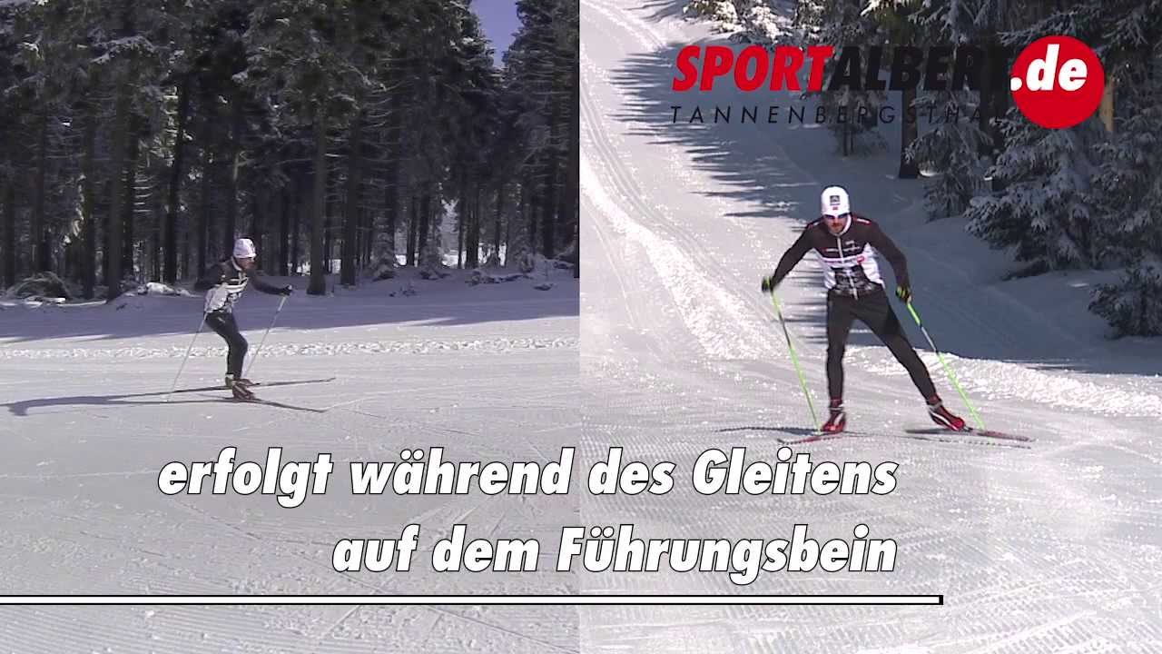 Skilanglauf Technik:  Skating 1-2er mit F&uuml;hrungsarm