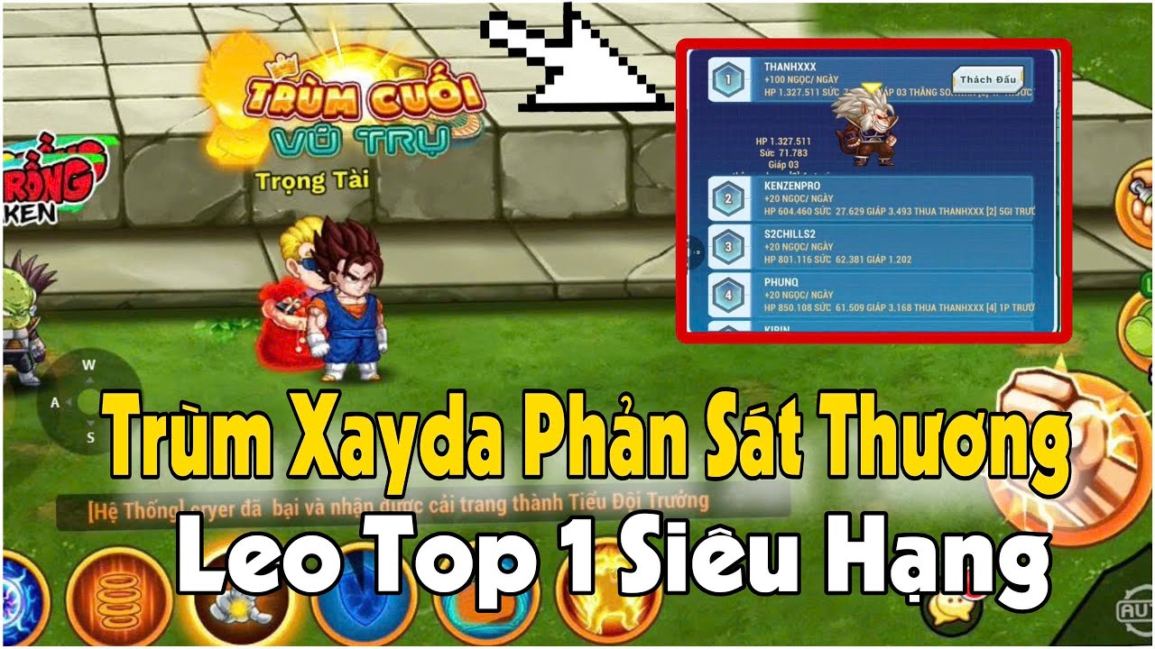 Ngọc Rồng Awaken - Trùm Xayda Phản Sát Thương Leo Top 1 Giải Siêu Hạng Cực Dễ!