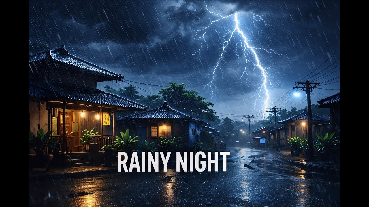 🌧️ Rainy Night Quiet Road Rain Ambience | Insomnia Relief Sleep Sounds USA | Rain Ambience