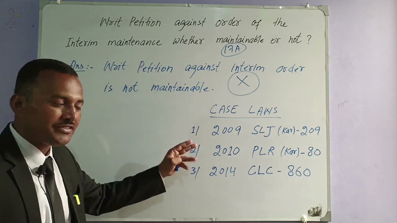 Writ Petition Against Order Of The Interim Maintenance, Whether Maintainable Or Not? Discuss