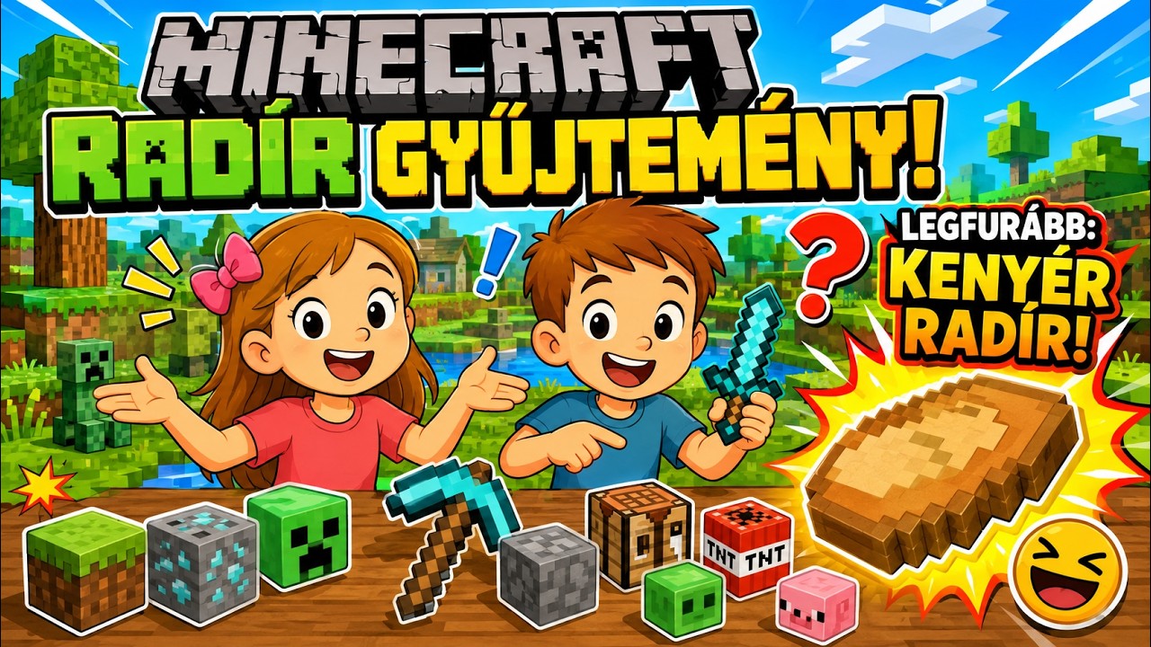 Minecraft rad&iacute;r gyűjtem&eacute;ny&hellip; &eacute;s a LEGFUR&Aacute;BB keny&eacute;r rad&iacute;r! 😱😂