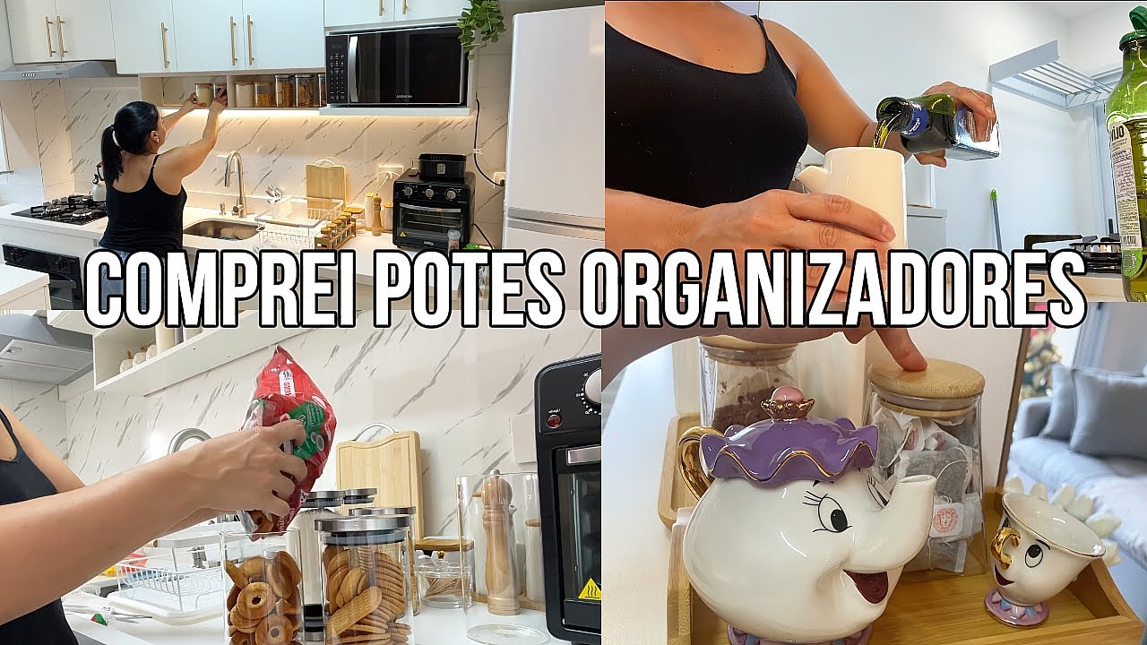 ORGANIZEI TODA A COZINHA COM OS POTES NOVOS *Tudo organizado*