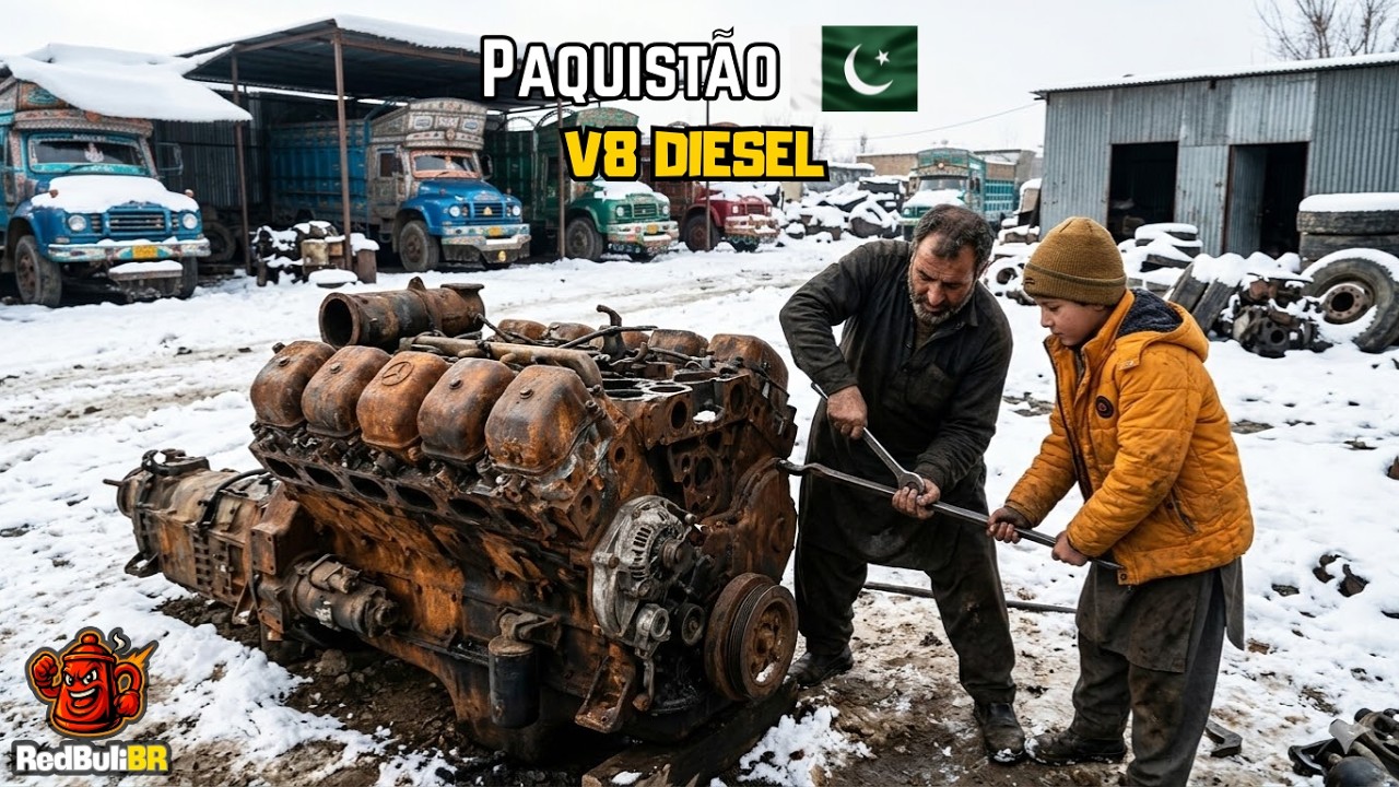 Paquistão - De Pedaço de Ferrugem a Máquina Perfeita: A Reconstrução Completa do Motor Mercedes V8