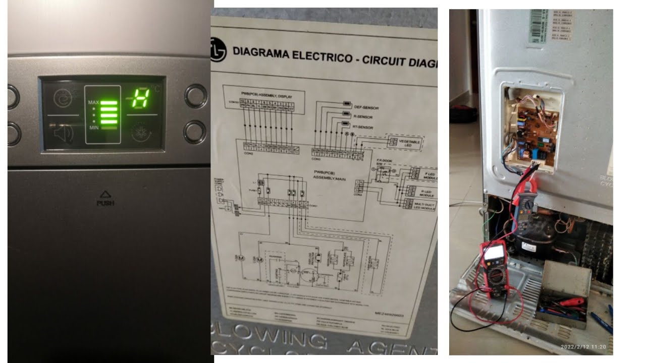 NEVERA HELADERA  LG  MBA482ULS-G  ERROR (H)  FALLA DE PLACA