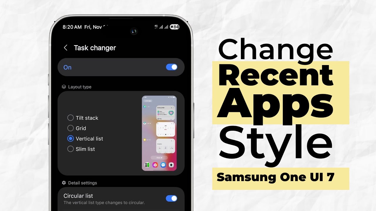 Измените стиль недавних приложений Samsung в One UI 7 (руководство по GoodLock)