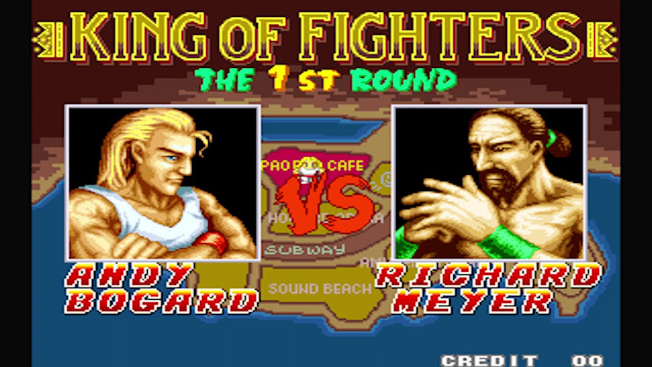 Fatal Fury 1 (Arcade): Stage 1: Pao Pao Cafe: Andy Vs  Richard