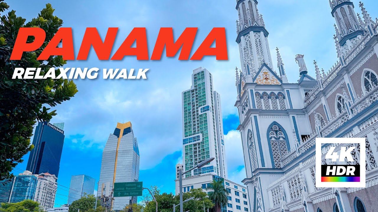 Relaxing afternoon walk through El cangrejo and Vía Argentina | Panama City 4K
