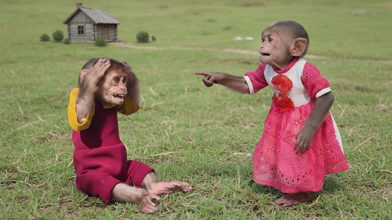 Moon’s first visit: She bullies gentle monkey Bon right away