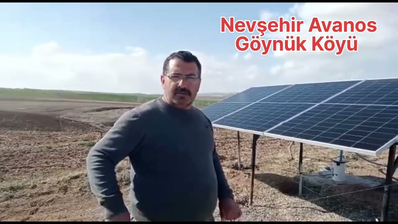 3 panel ile kuyudan su çıkarma Nevşehir Avanos Göynük Köyü