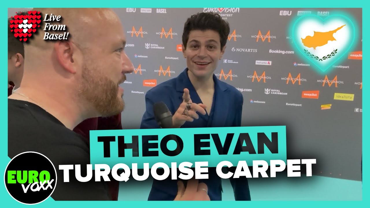 🇨🇾 THEO EVAN - SHH (TURQUOISE CARPET INTERVIEW) // Cyprus Eurovision 2025 // Live from Basel 🇨🇭