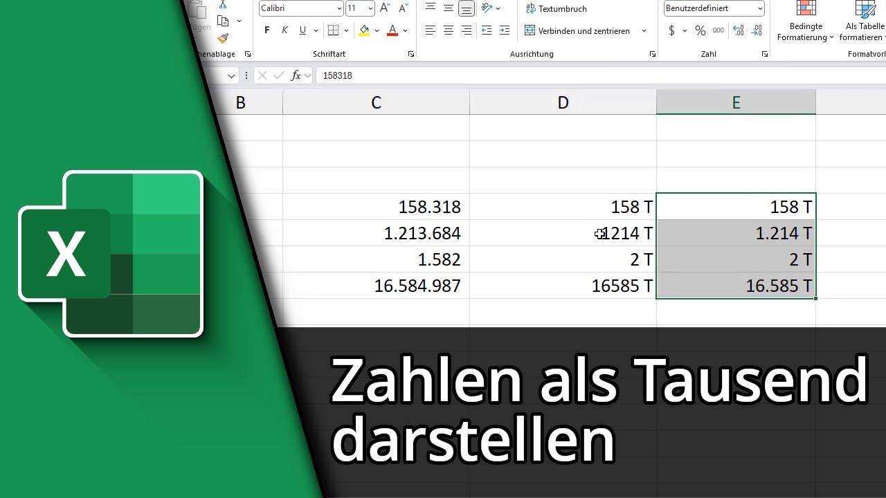 Excel Zahlen als Tausend darstellen ✅ Tutorial