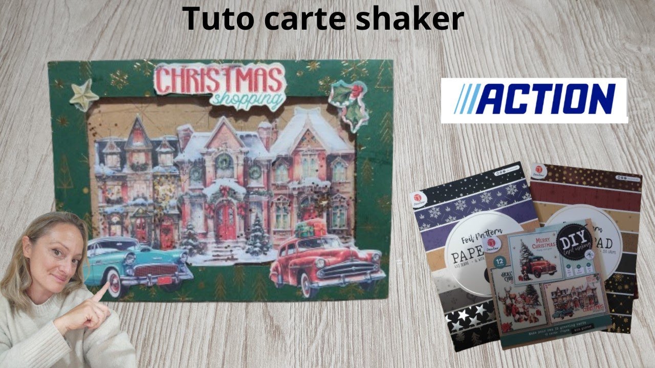 Tuto carte shaker avec un bloc DIY#scrap #noel #diy #scrapbooking 