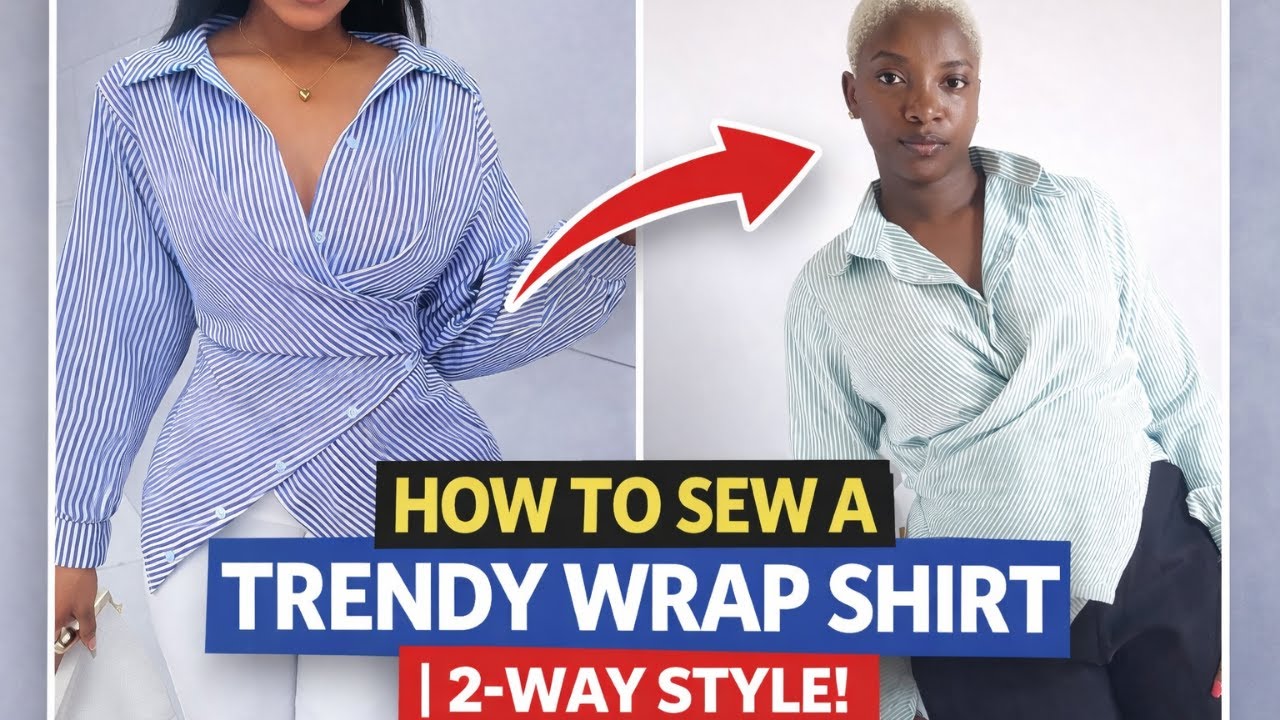 How to Cut and Sew a Trendy 2-Way Wrap Shirt | Step-by-Step Sewing Tutorial