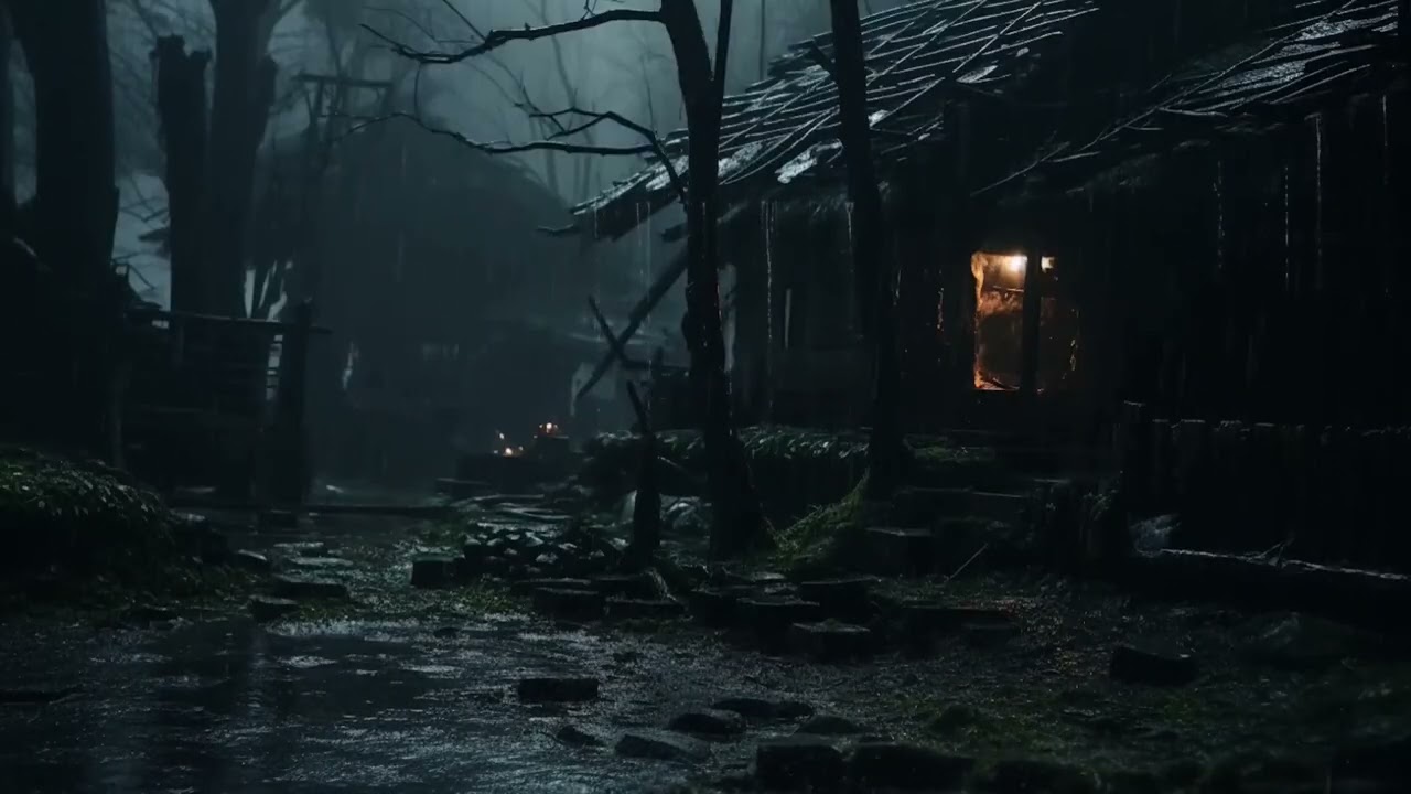 Heavy Dark Rain at Night – Stress Relief Sounds
