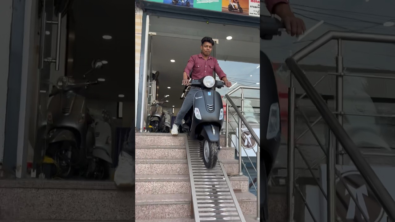Vespa Ground Clearance check & Wheel slip check 🔥 2024 #vespa #scooter #viral #million #views