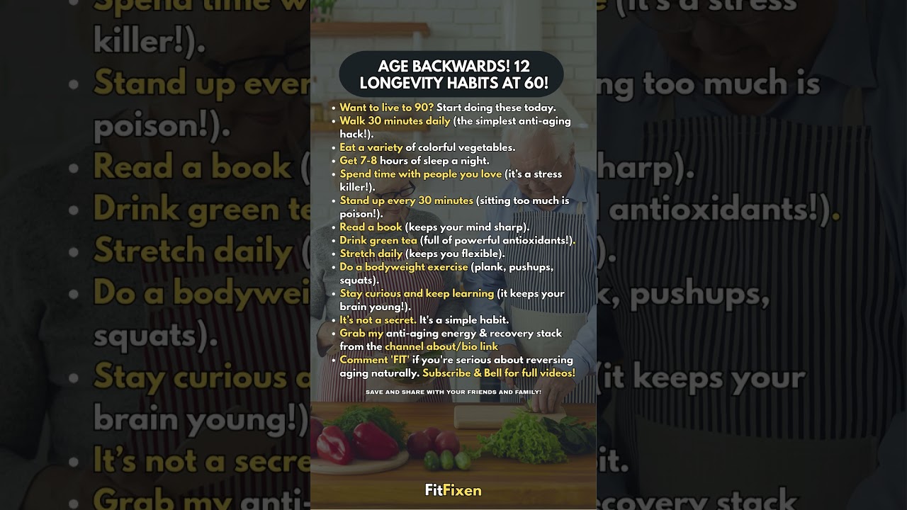 👆 Age Backwards! 10 Longevity Habits That Add Years to Your Life After 50! #FitFixen #shorts