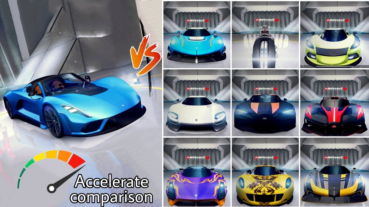Asphalt 8 : Hennessey Venom F5 vs S Class ultimates,, acceleration comparison