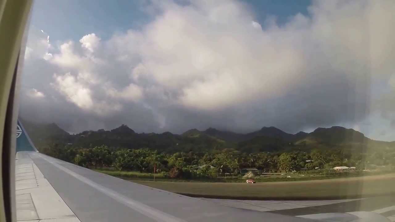 Air New Zealand 767 (ZK-NCJ) Approach into Rarotonga, Cook Islands December 16, 2013