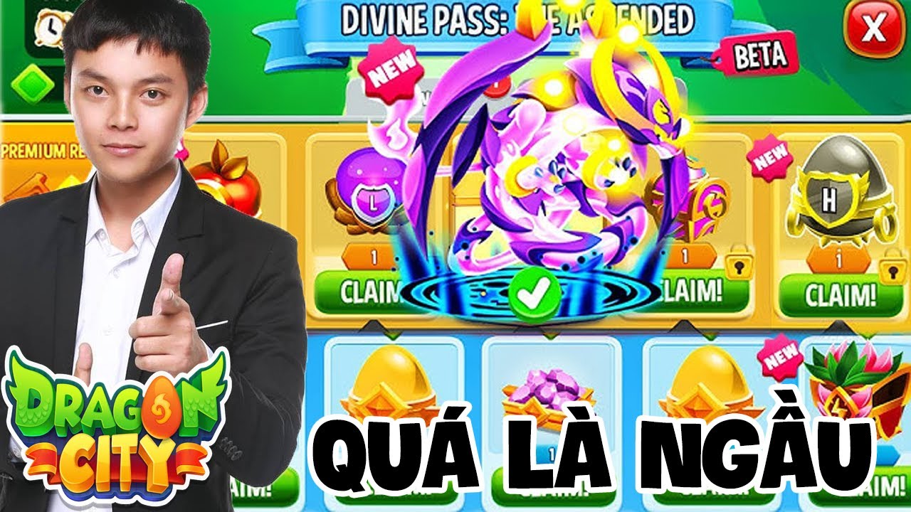 Khô Huyết 500k Đầu Tư Divine Pass Siêu Rồng HEROIC Mới | Vũ Liz Dragon City