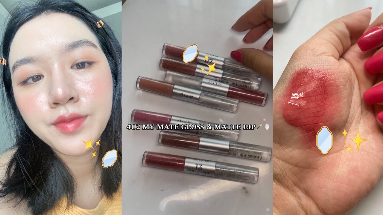 [Review] - 💄ลิปใหม่จาก 4U2 My Mate Gloss & Matte Lip (เกือบ)ครบทั้ง 15 สี  !! | Sabunnga