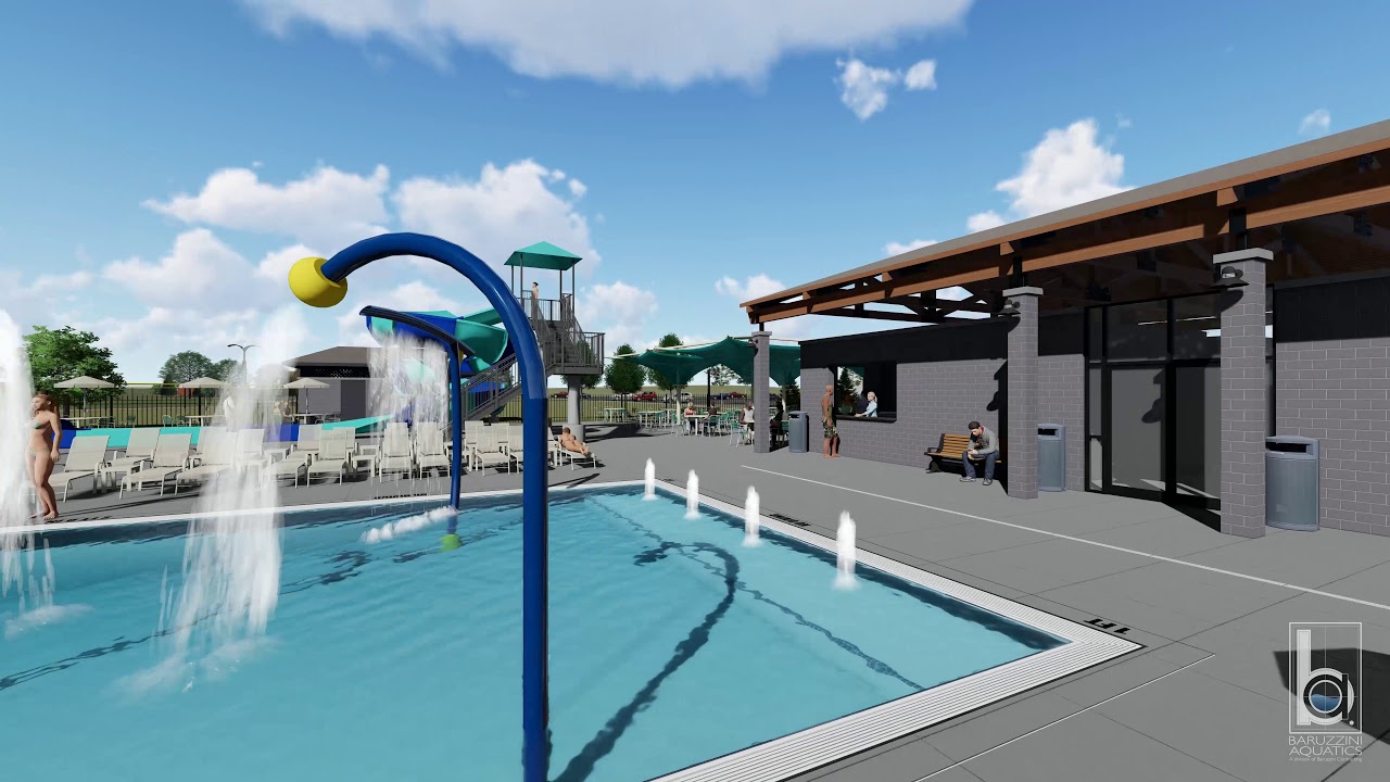 Outdoor Community Pool Construction Animation