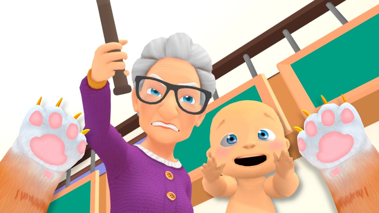 BABY And Me TEAM UP Against Granny! - I Am Cat VR