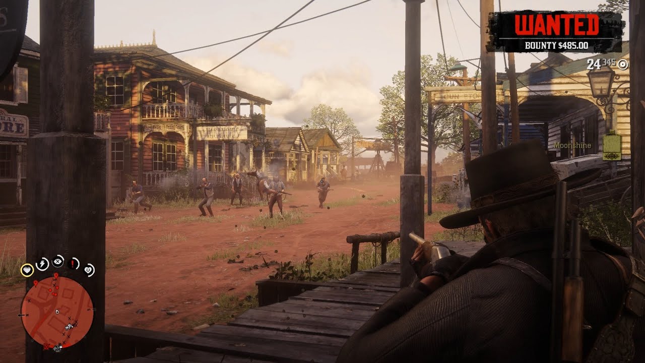 RDR 2 Rhodes Lawmen Shootout + Police Chase Wanted Level Escape (Max Bounty $1,500)