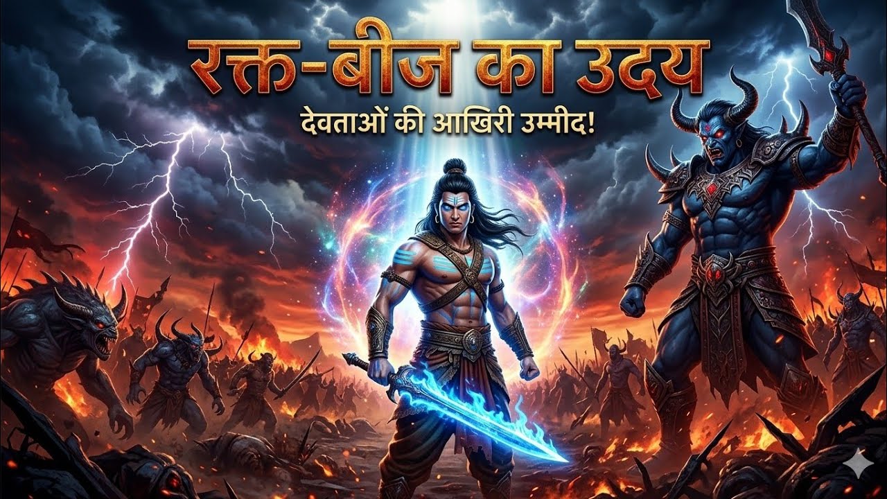 एक इंसान ने बचाया स्वर्ग! | रक्त-बीज की भयानक शक्ति | Mythological War Story